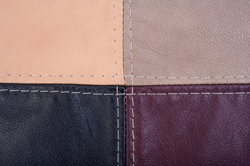 Leather patches with stitching
