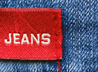 woven jeans label