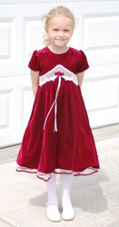 girl with a red velvet dress