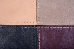 Leather patches with stitching