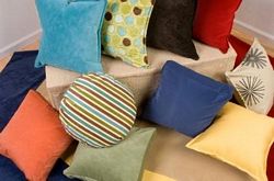 colourful throw pillows