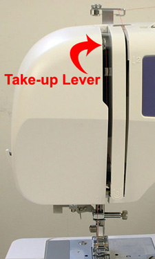 take-up lever on a sewing machine